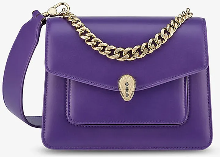 Womens Purple Serpenti Forever Leather Cross-body bag