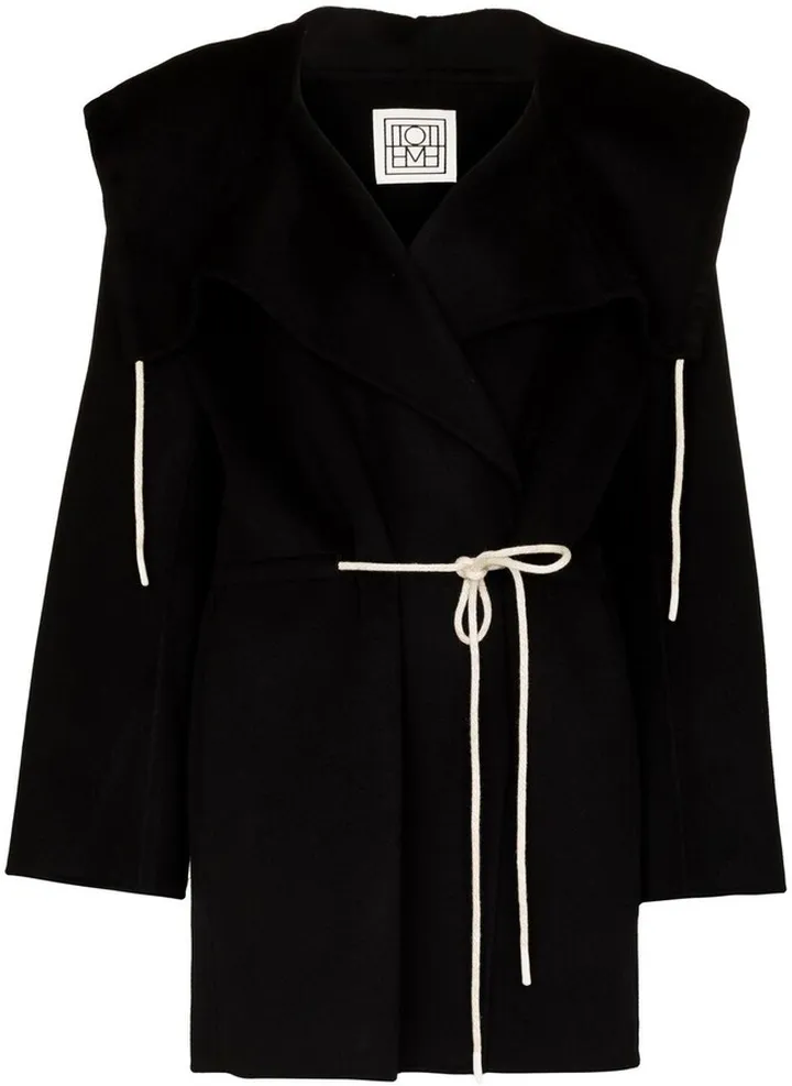 Hooded Tie-Waist Shirt Coat