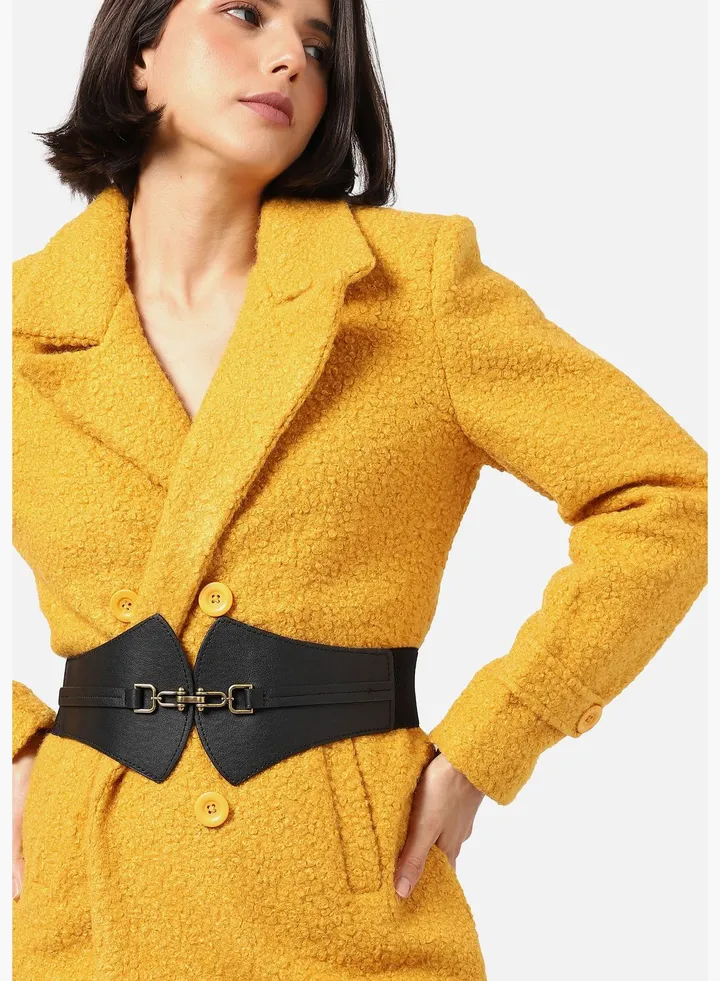 Casual Solid Stretchable PU Leather Waist Belt For Women