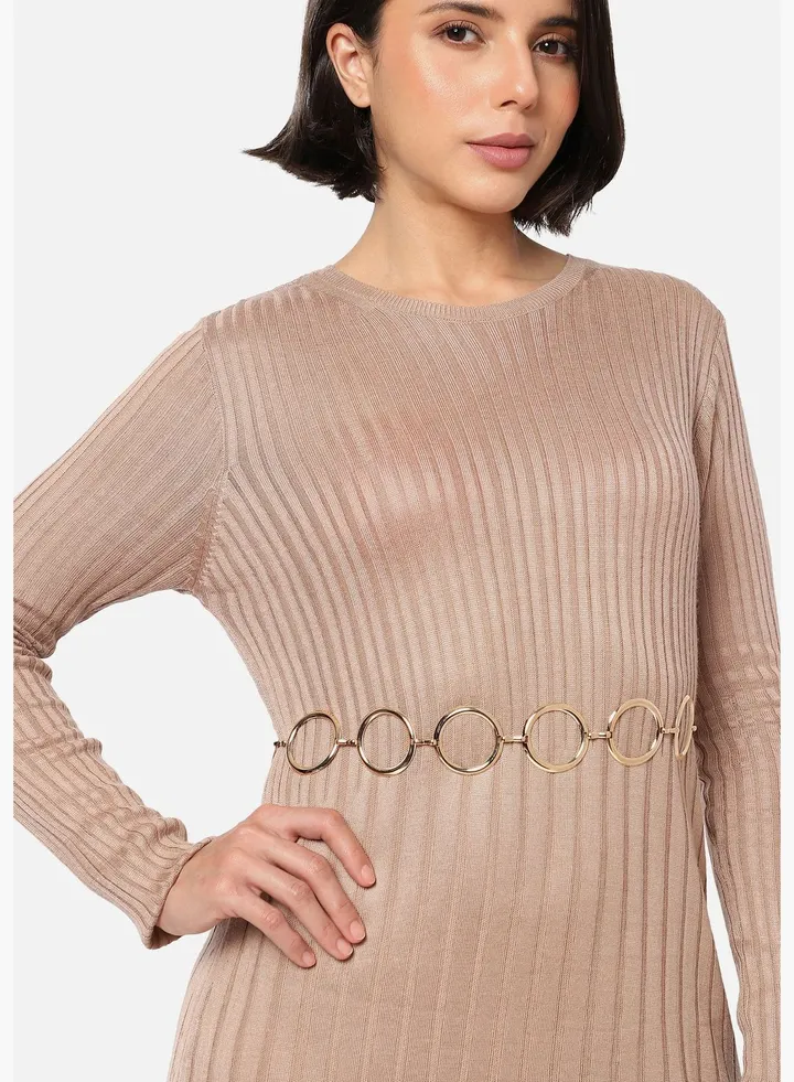 Casual Solid Metal Waist Belt For Women
