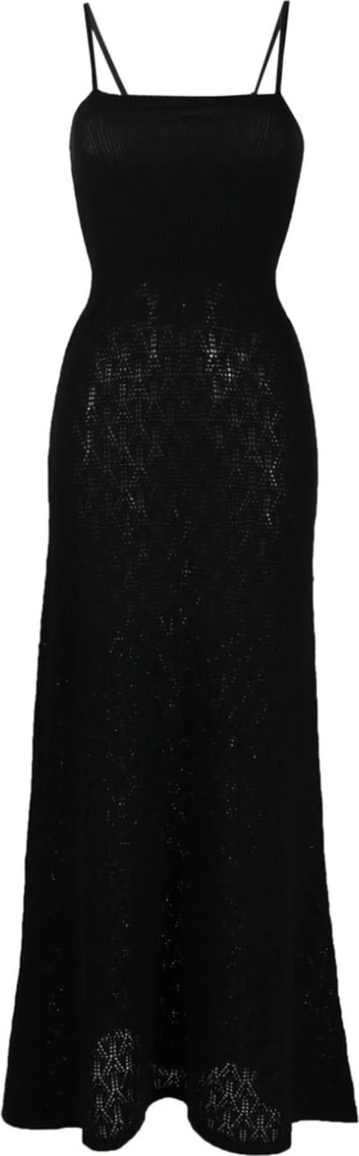Spaghetti-Strap Fitted Cashmere Dress