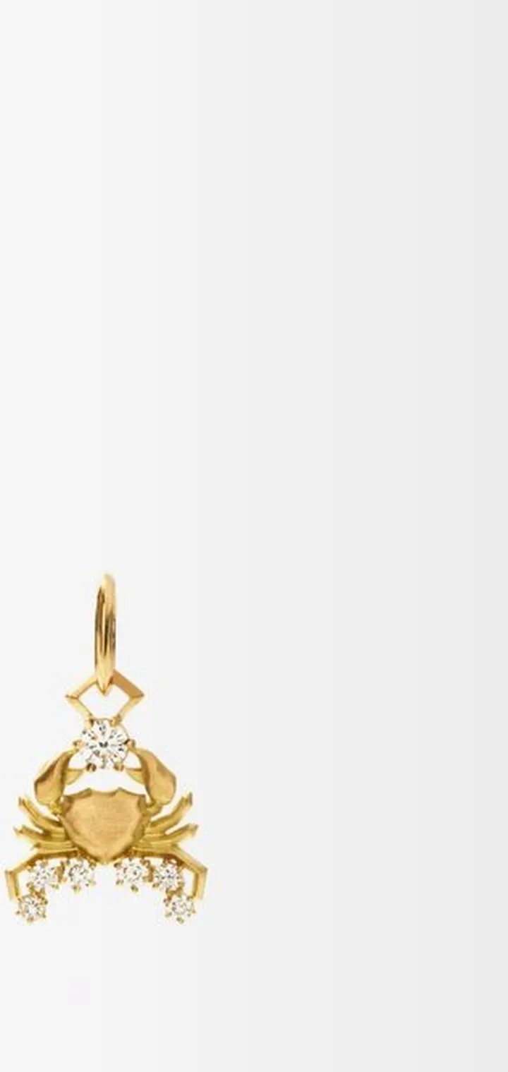 Cancer Diamond & 18kt Gold Zodiac Charm