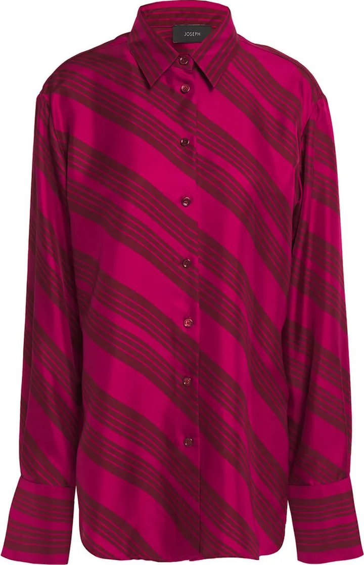 Striped silk-twill shirt