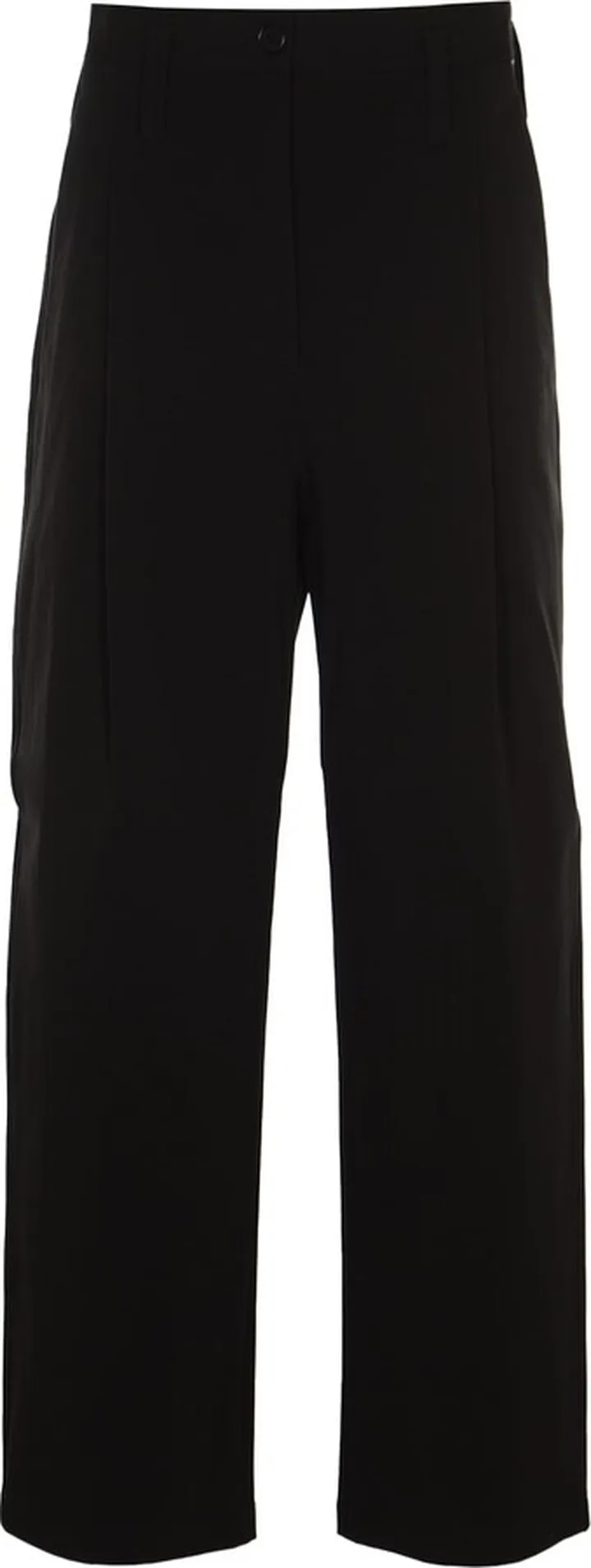 Wide Straight Leg Plain Trousers