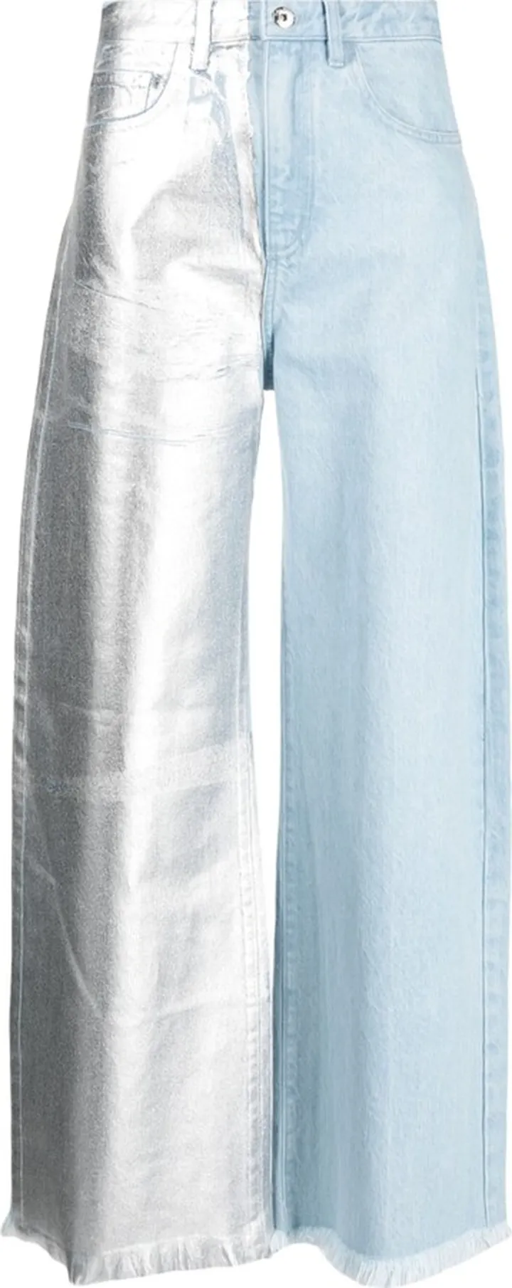 High-Waist Wide-Leg Denim Trousers