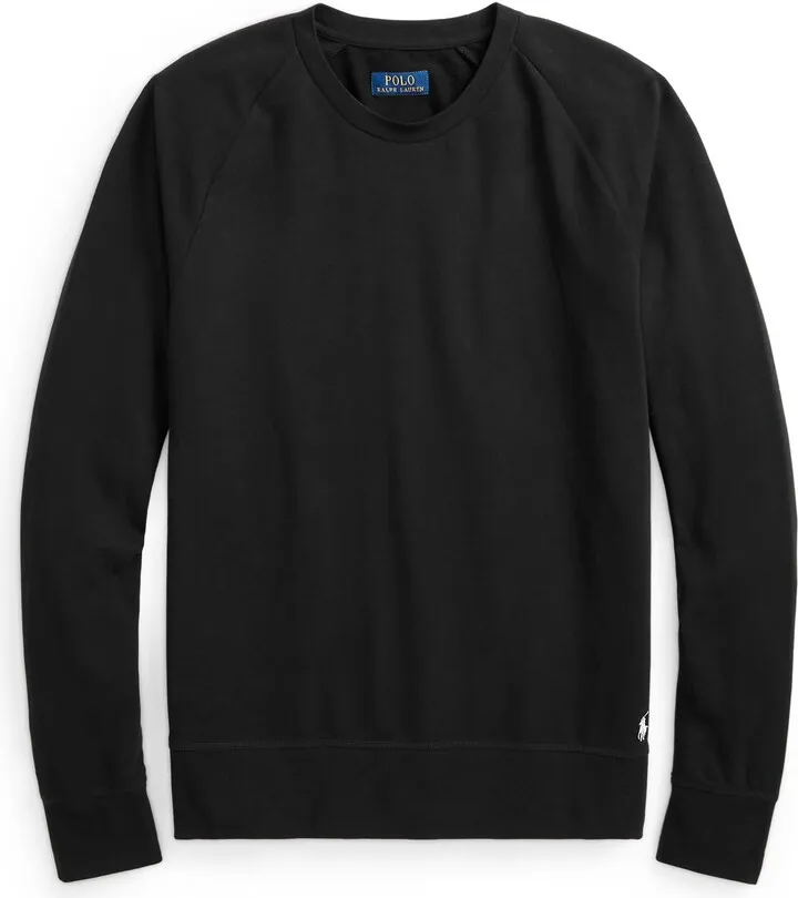 Long Sleeve Crew Neck Sleep T-shirt Sleepwear Black