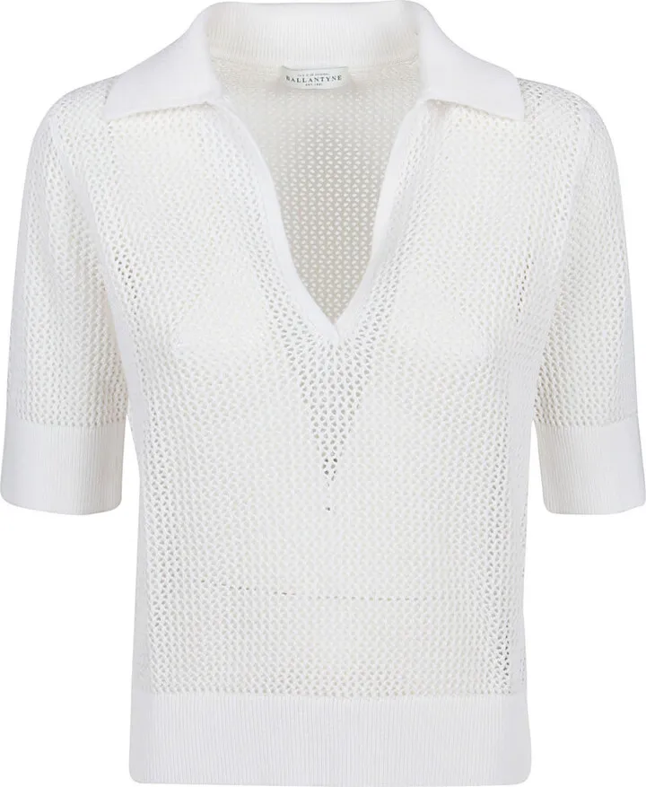 Short Sleeve Polo Neck Sweater