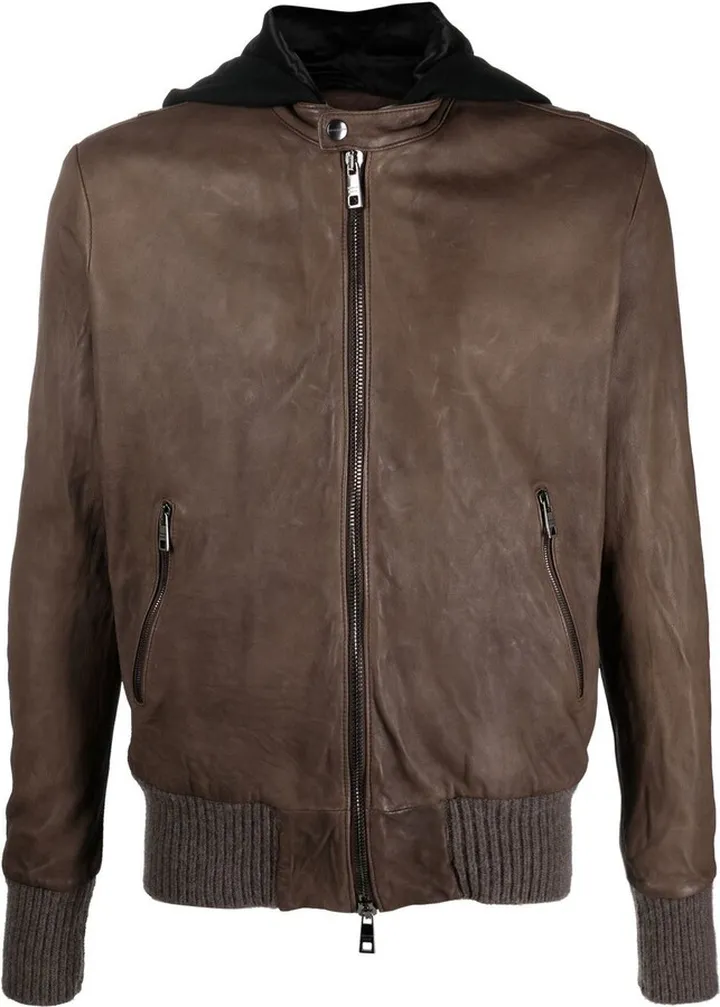 Hooded Leather Jacket