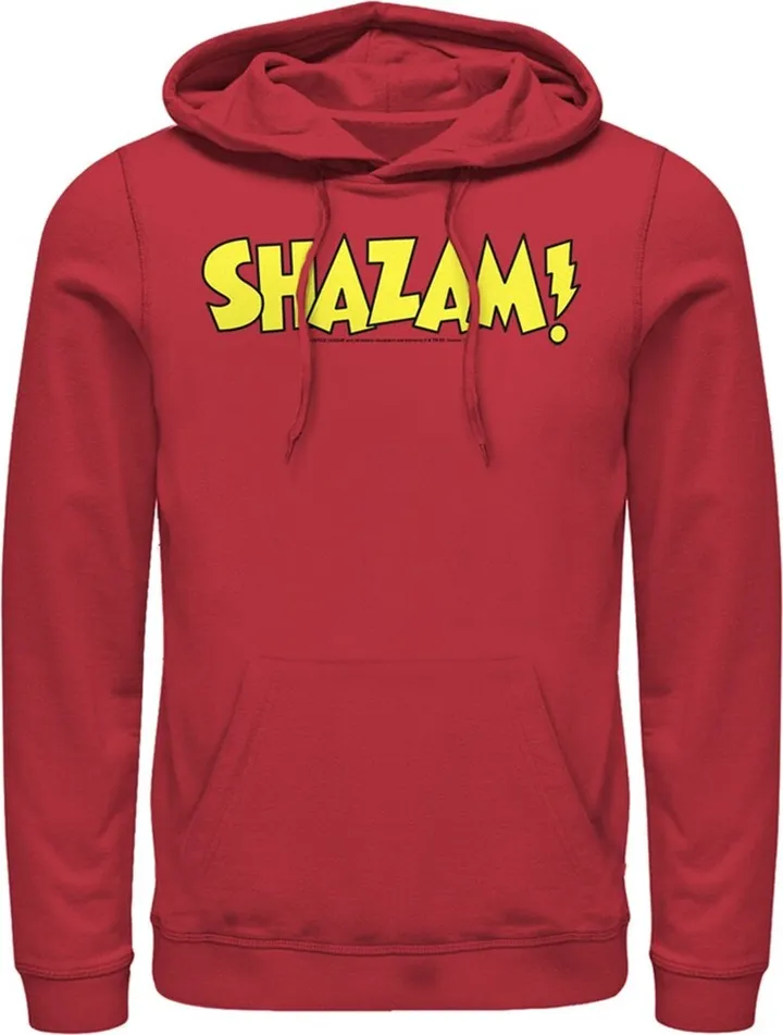 Men's Justice League Shazam Logo Pull Over Hoodie - Red - Medium