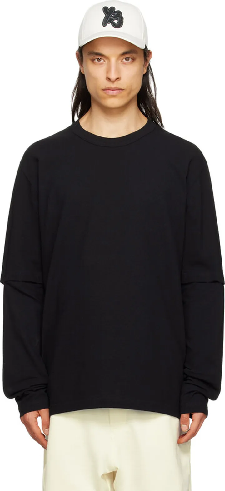 Y-3 Black Layered Long Sleeve T-Shirt