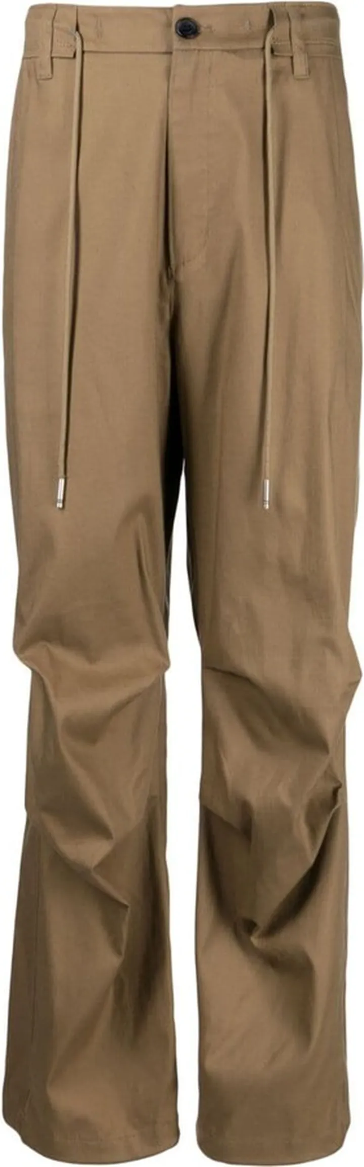 Drawstring Straight-Leg Trousers