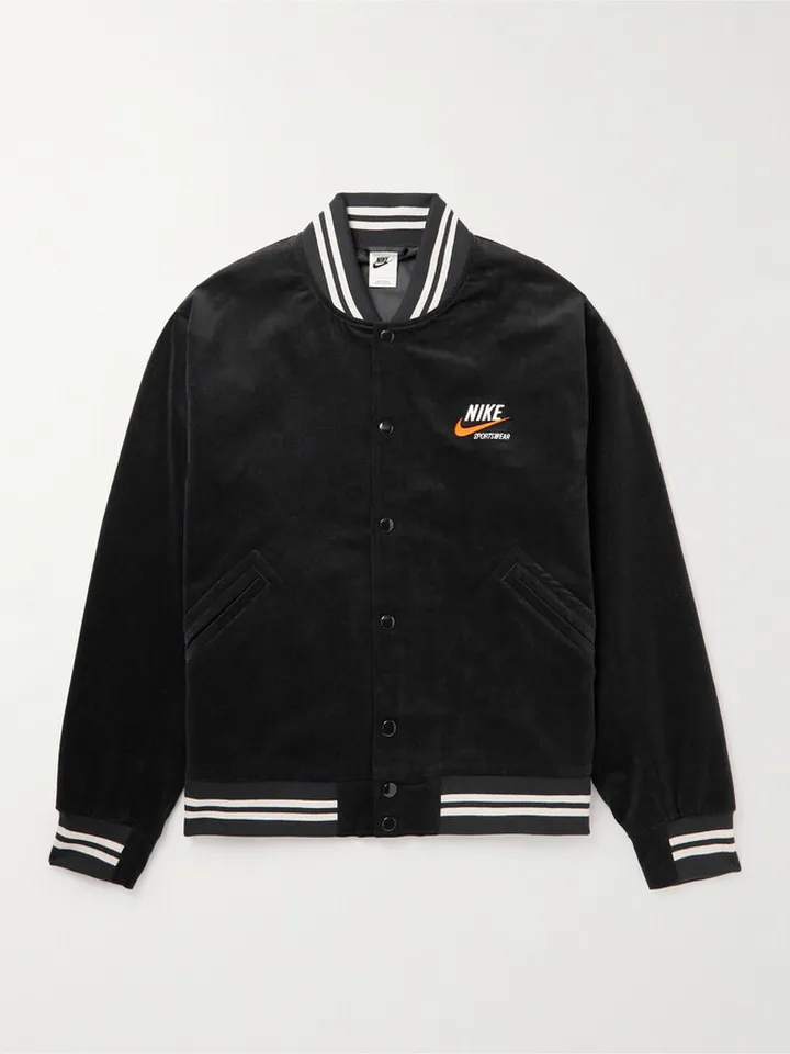 NSW Logo-Embroidered Cotton-Blend Corduroy Bomber Jacket
