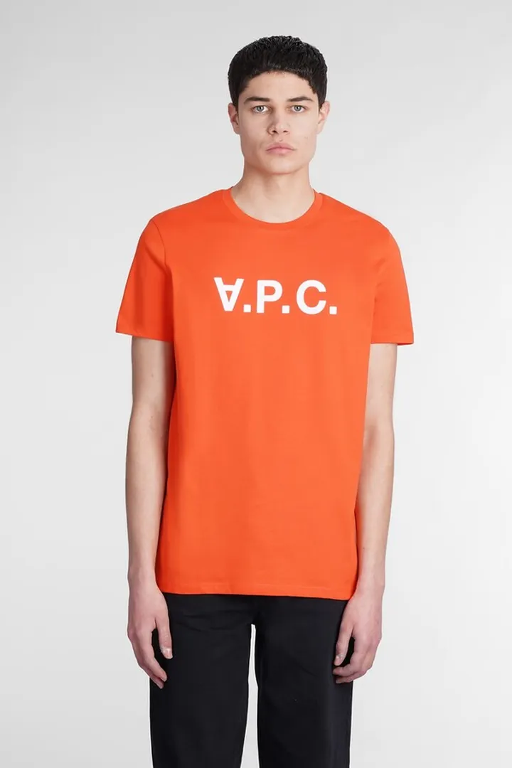 Vpc Color H T-shirt In Orange Cotton