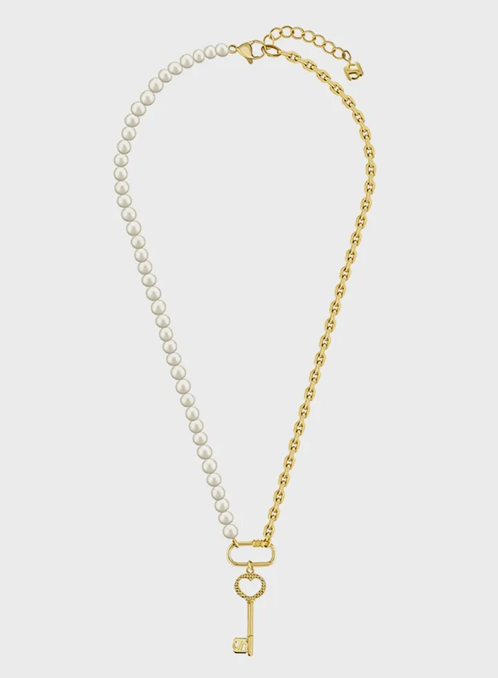 Half Cablechain Half Frewater Pearls Necklace