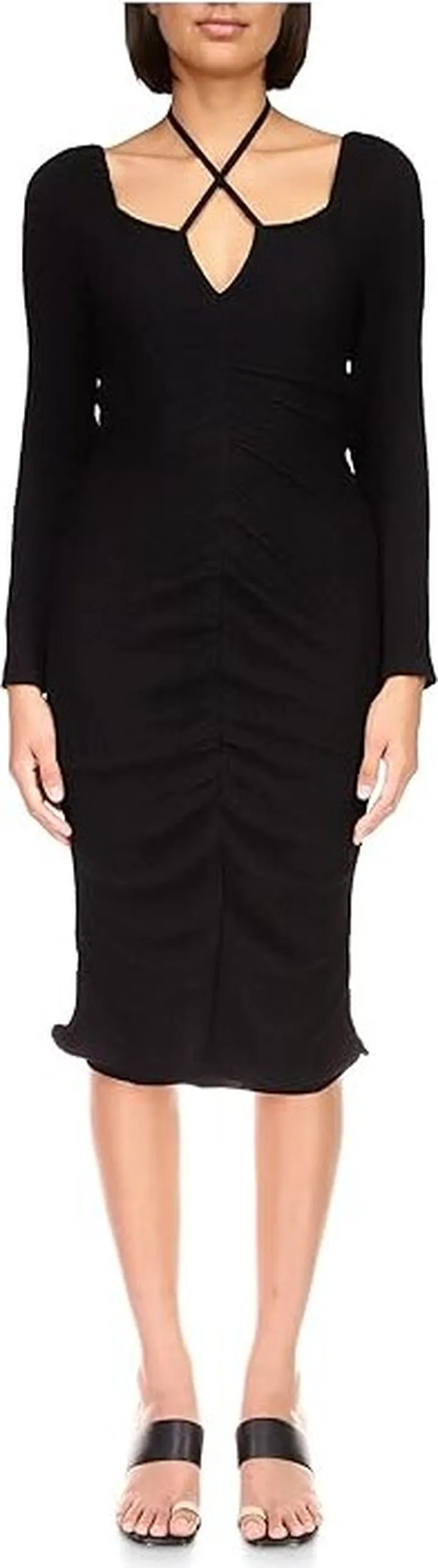 Sanctuary Halter Midi Knit Dress (Black) Women's Clothing