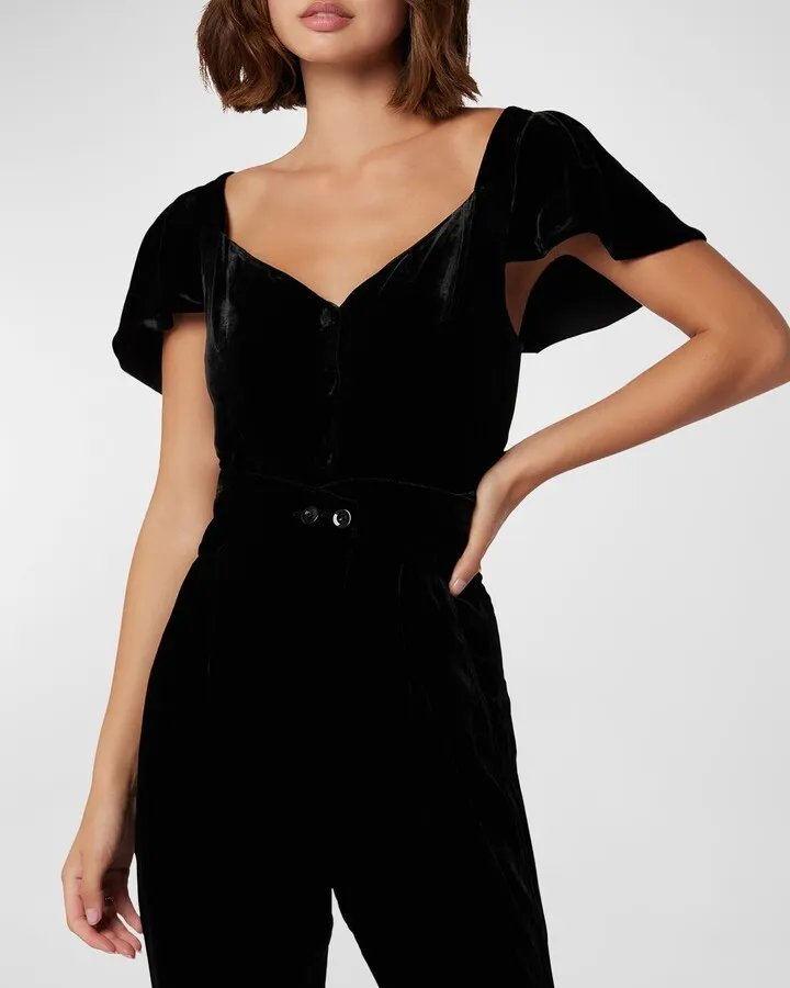 Juniper Velvet Short-Sleeve Blouse
