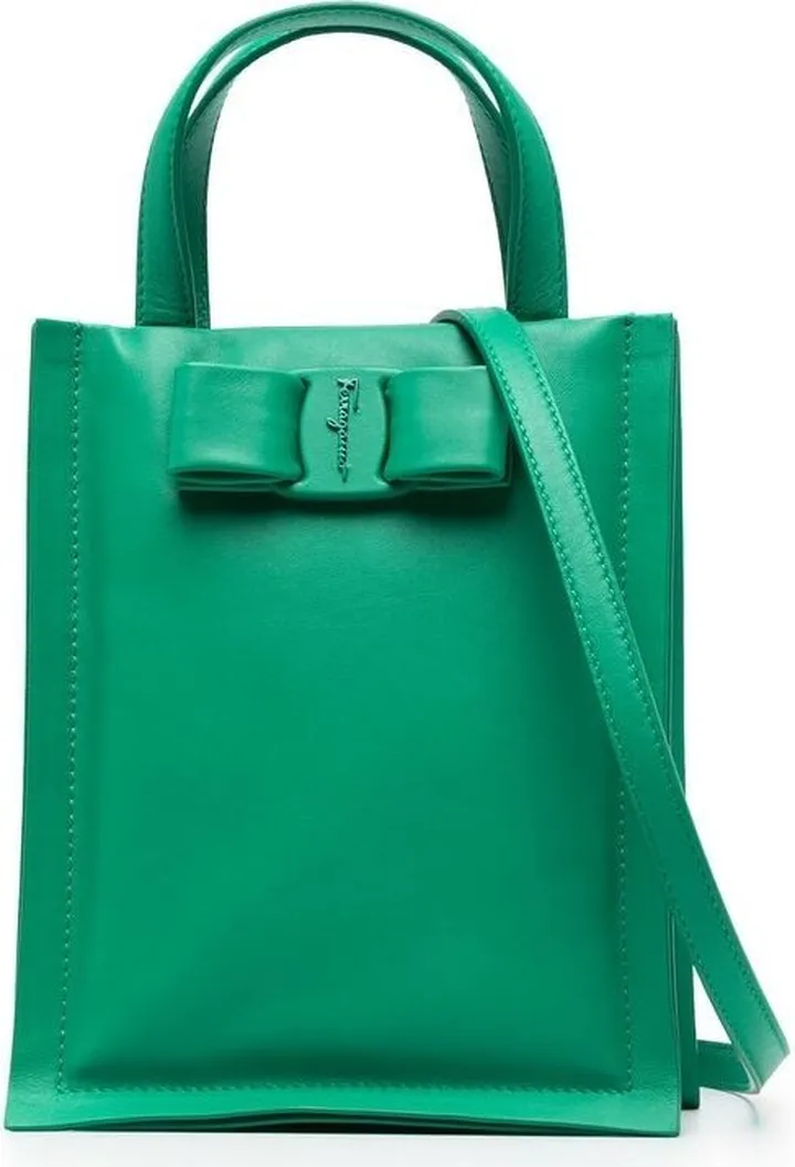 Viva bow mini leather tote bag