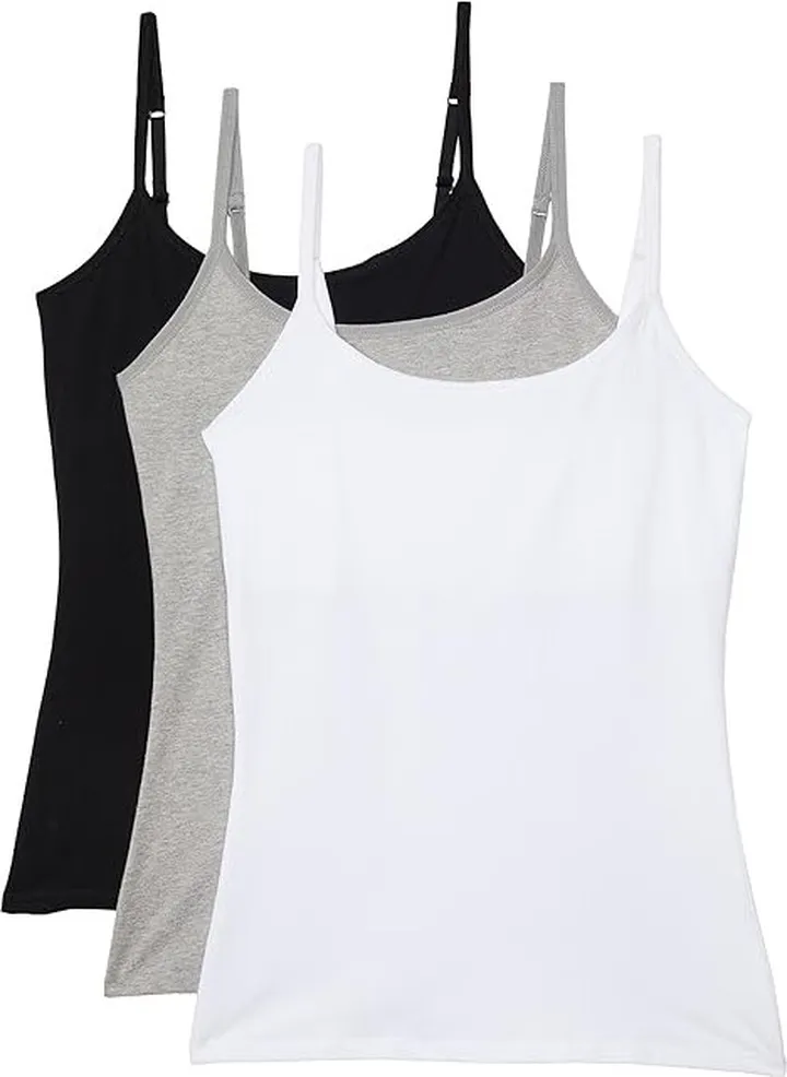 PACT Organic Cotton Shelf Bra Camisole 3-Pack (Basics) Women's Sleeveless