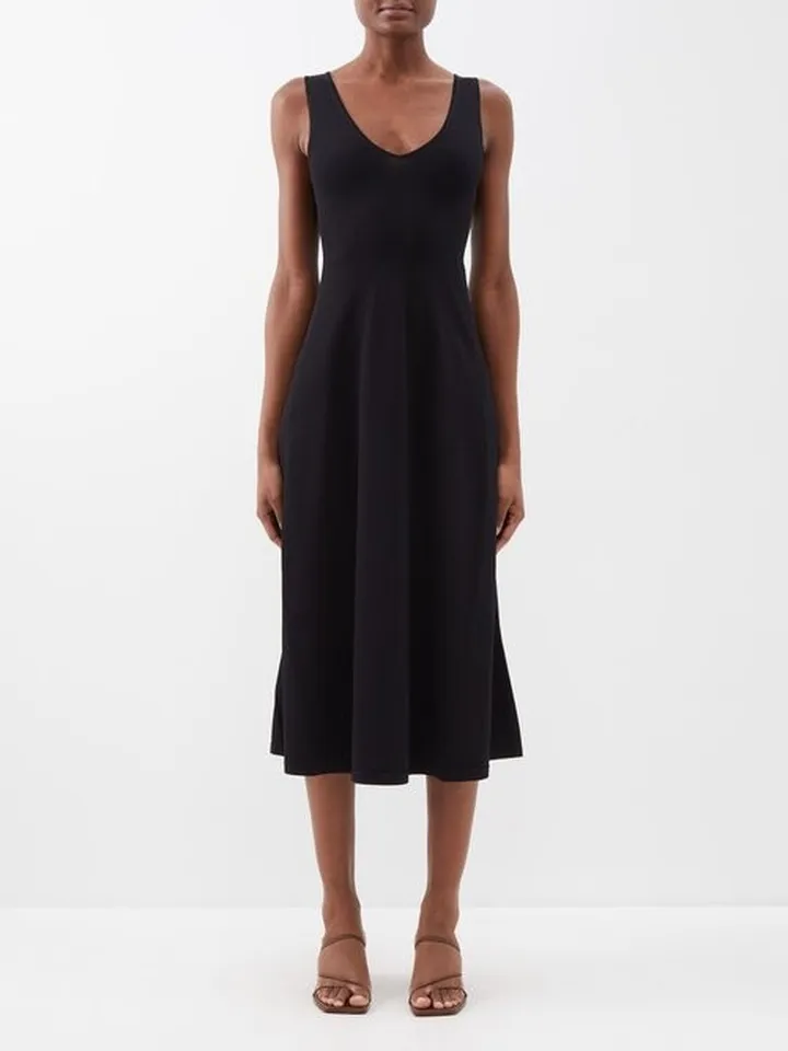 Scoop-neck Stretch-jersey Midi Dress