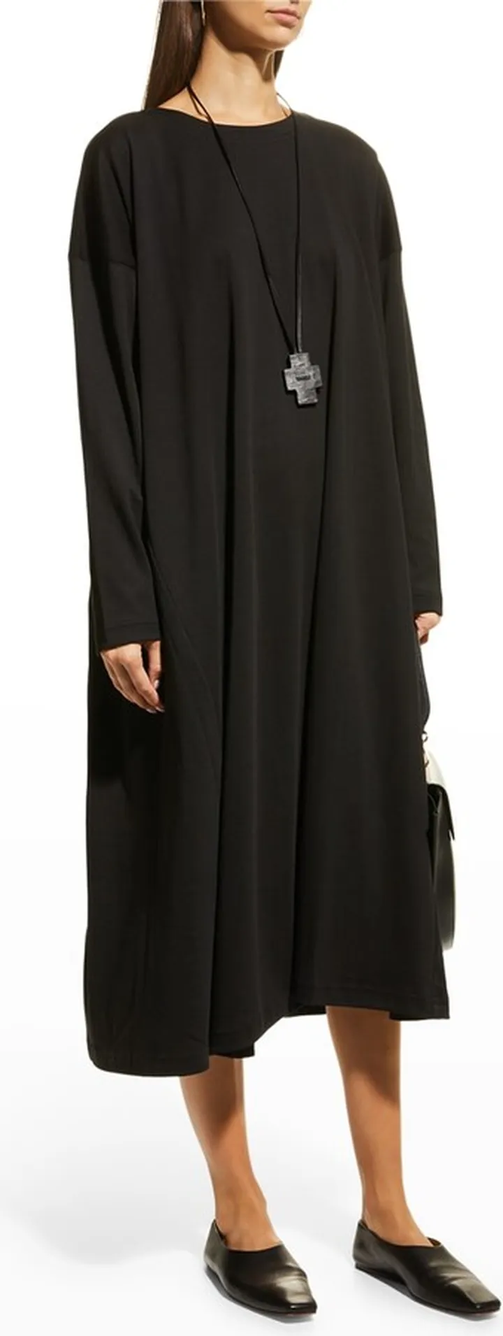 Long Sleeve Paneled Midi Dress