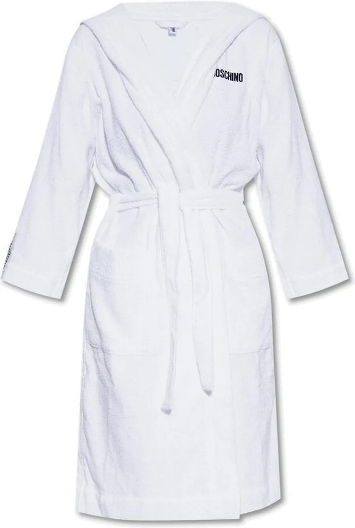 Moschino Logo Embroidered Bathrobe