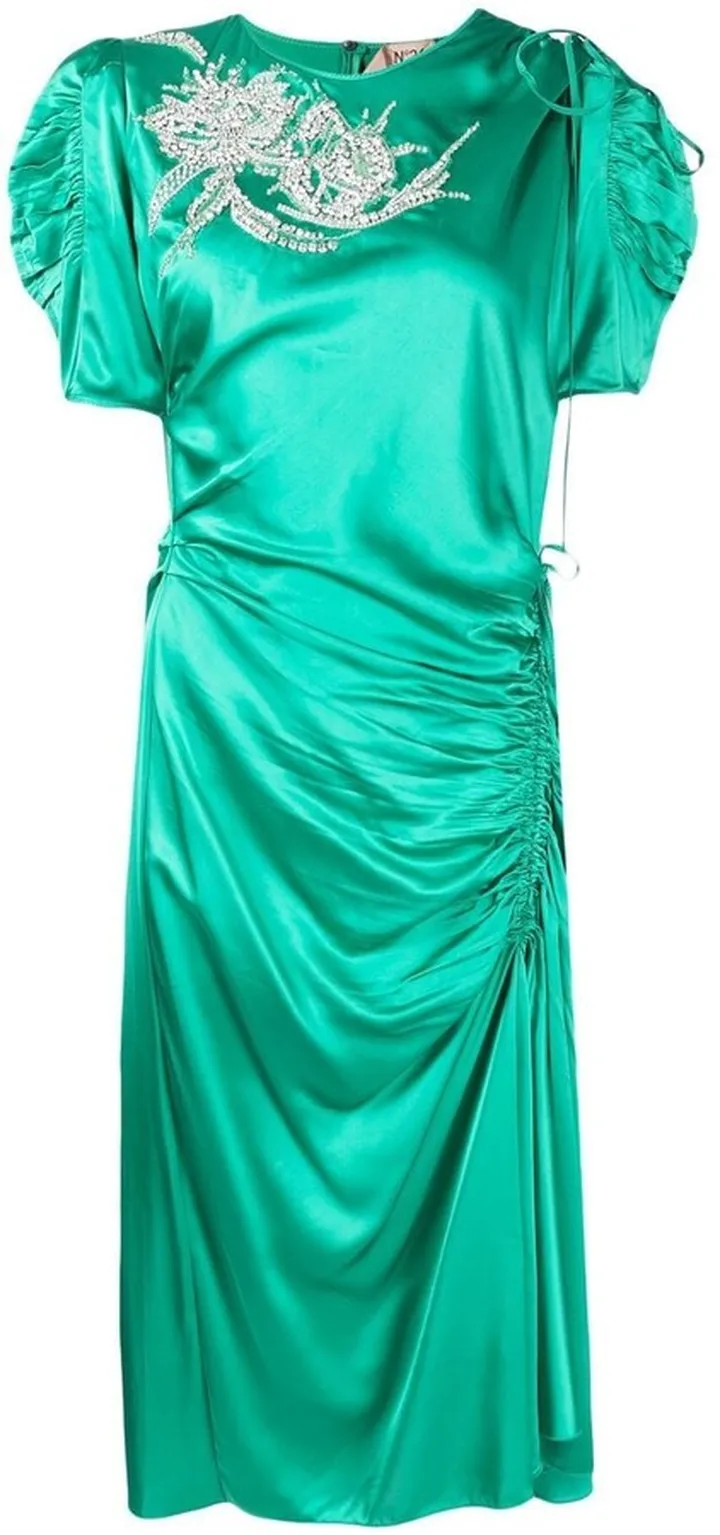 Draped Satin Dress