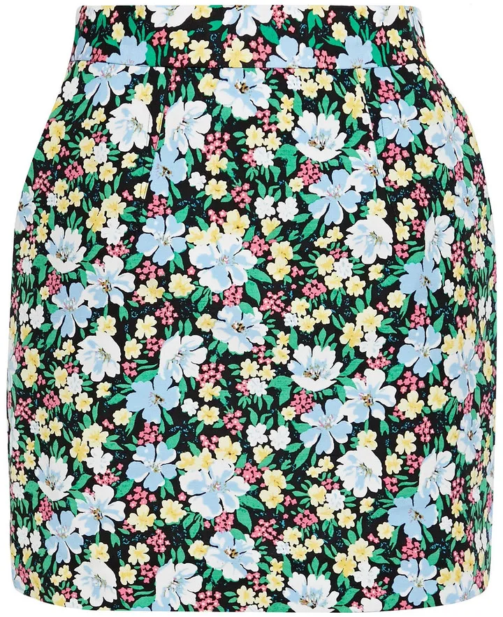 Jikael floral-print crepe mini skirt