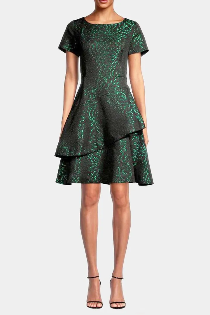 Two Tiered Jacquard Dress