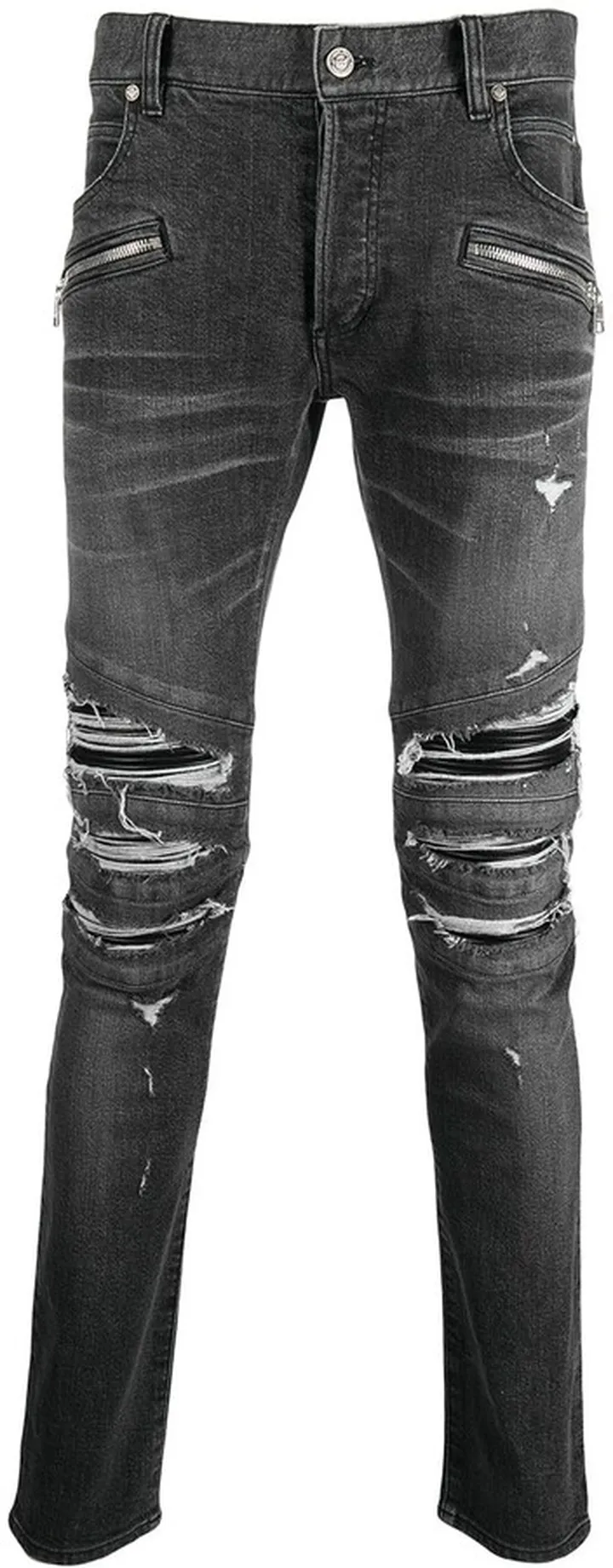 Ripped-Detailing Slim-Fit Jeans