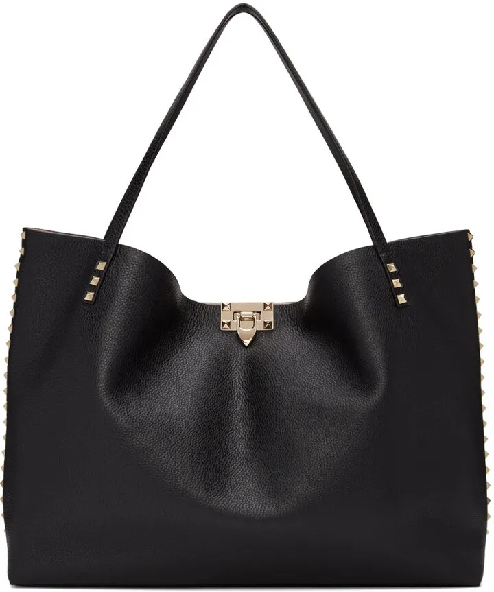 Valentino Garavani Black Rockstud Tote