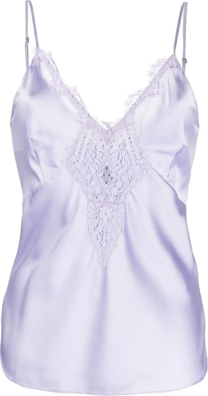 Lace-Detail Silk Cami Top