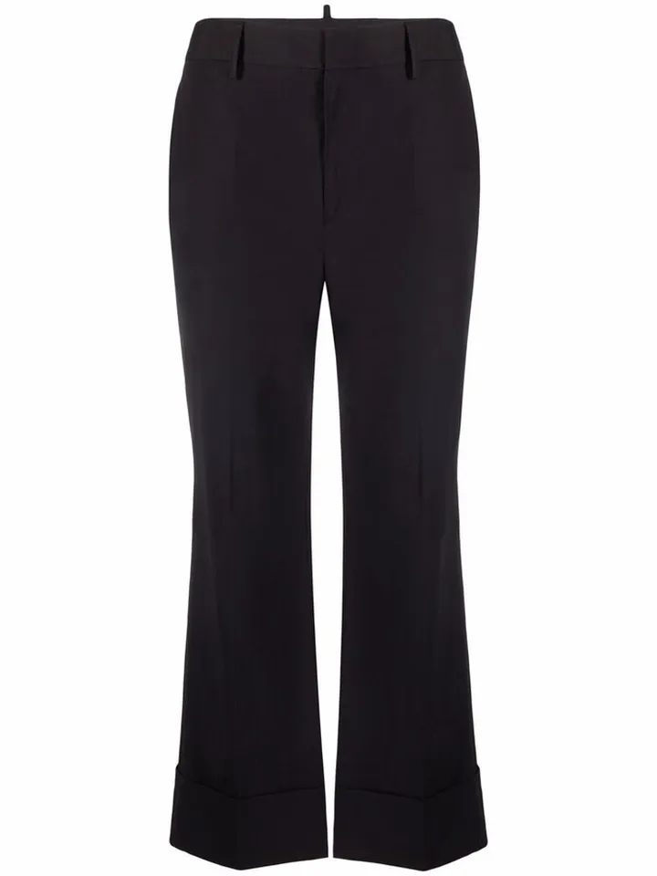 Cropped Turned-Up Trousers