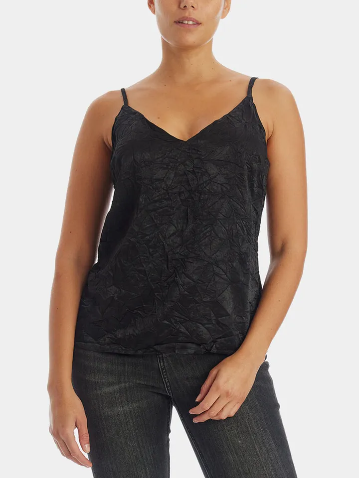 Crinkle Lace Back Cami Top