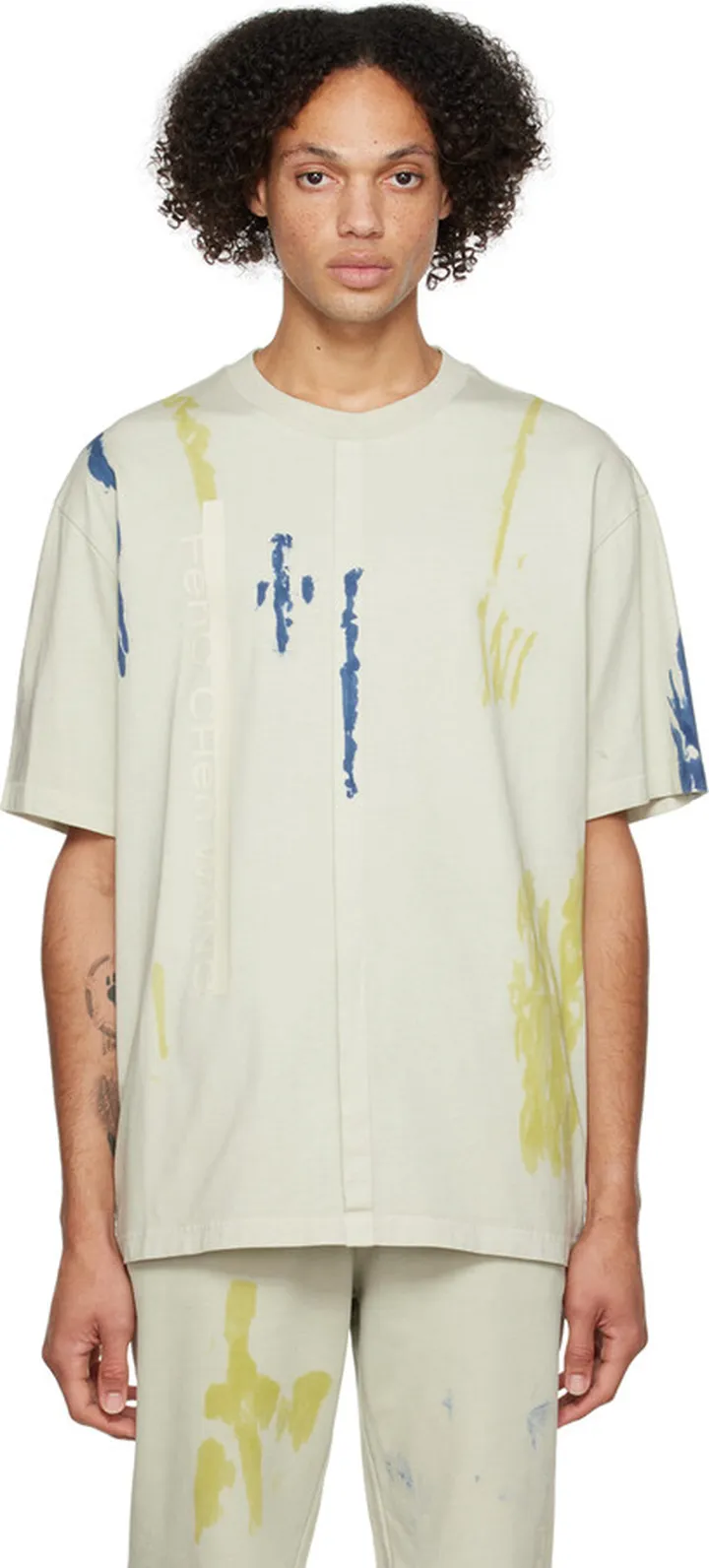 Feng Chen Wang Beige Tie-Dye T-Shirt