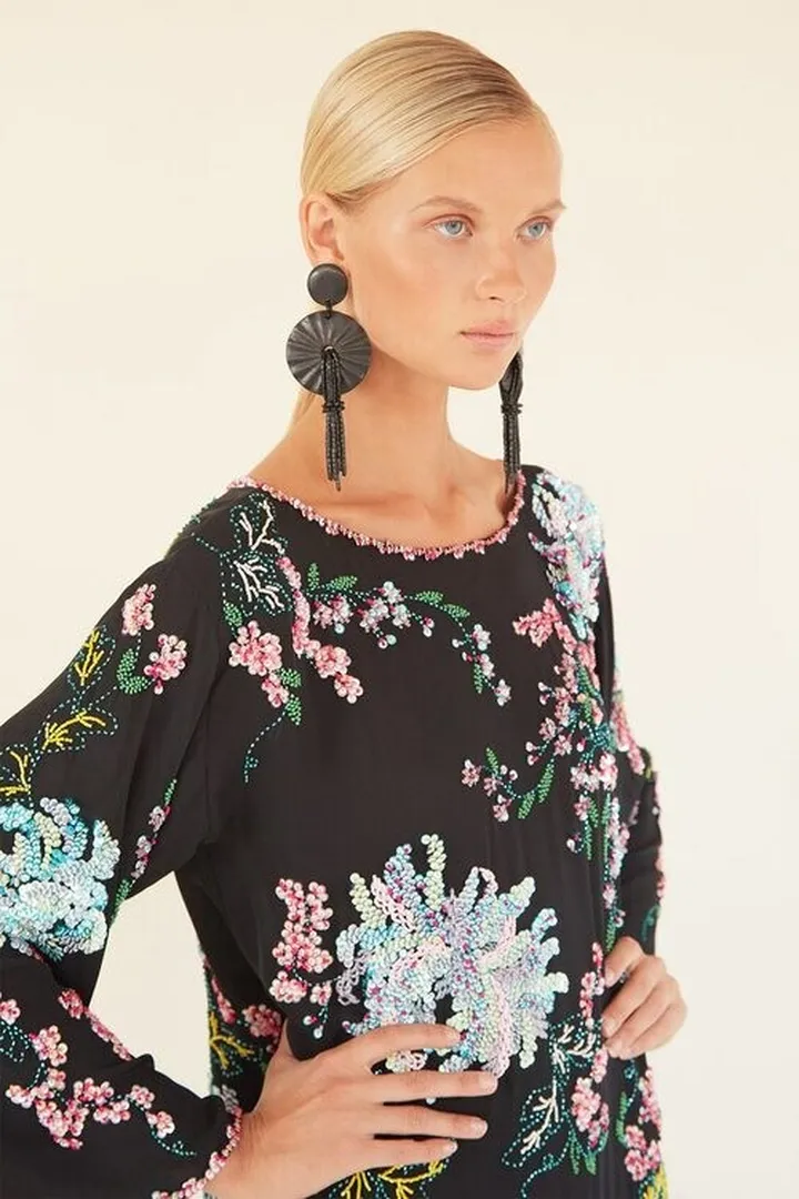 Couture Chrystanthemum Beaded Top