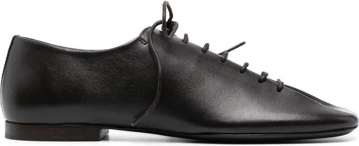 Black Leather Derby Shoes