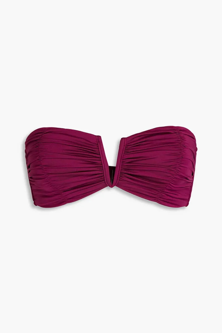 Ruched bandeau bikini top