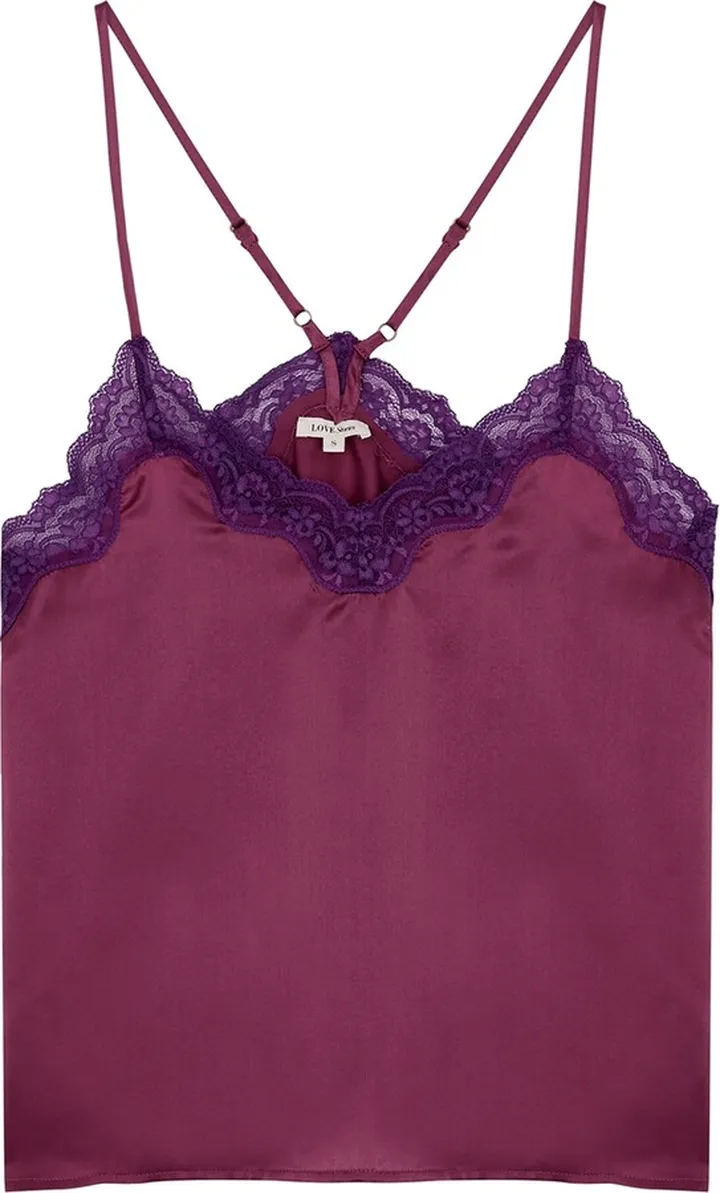 Love Stories Millie Lace-trimmed Silk-satin Camisole