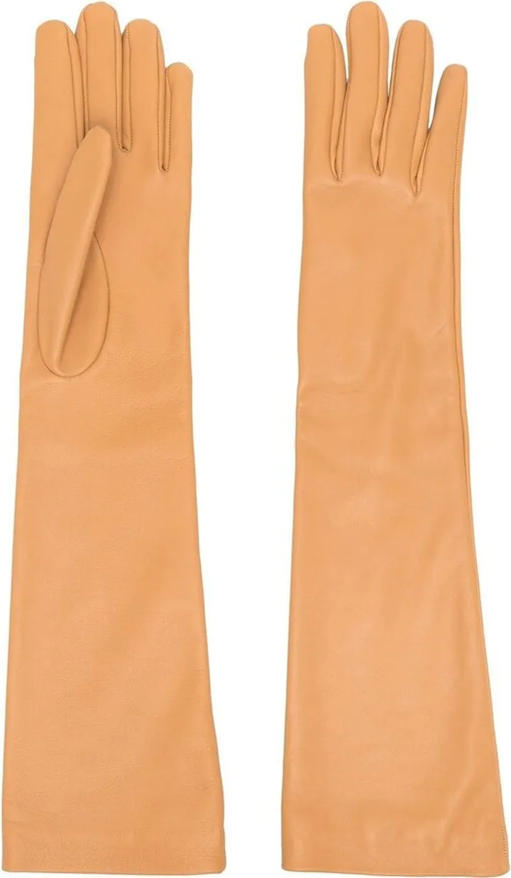 Silk-Lined Leather Longline Gloves
