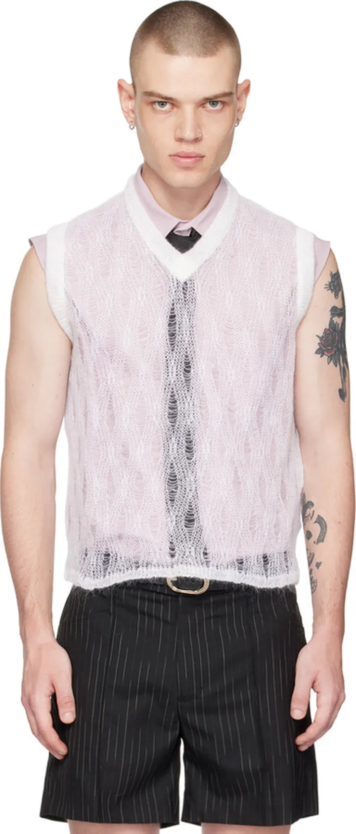 Ernest W. Baker White V-Neck Vest