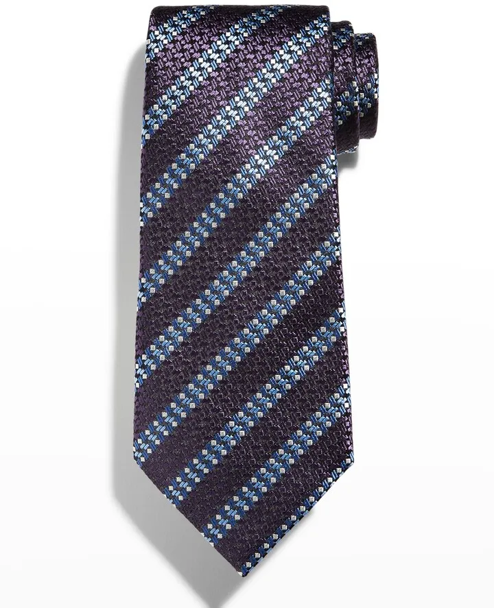 Men's Jacquard Stripe Silk Tie