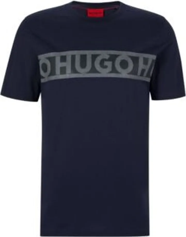 Organic-cotton T-shirt with logo-tape artwork