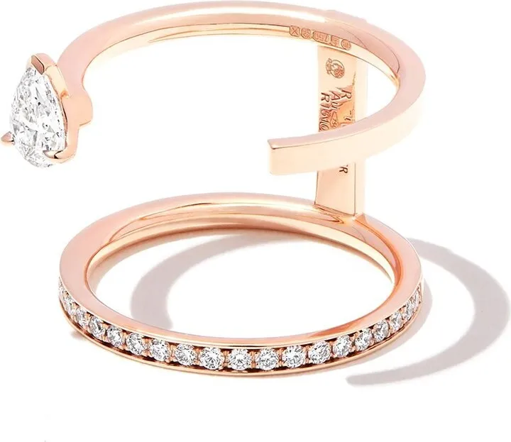 18kt rose gold Serti Sur Vide diamond ring
