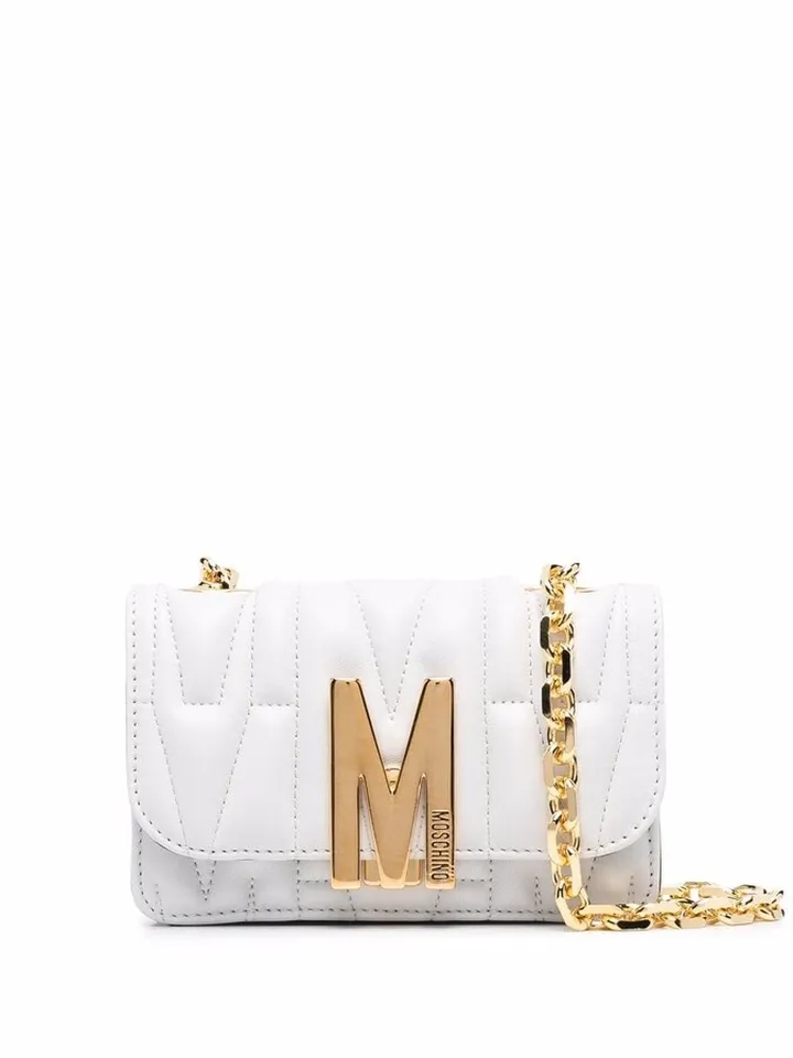 M quilted logo shoulder bag