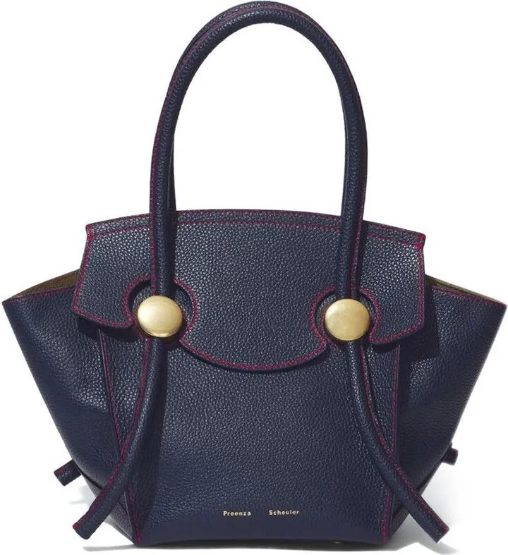Pipe contrast-stitch tote bag