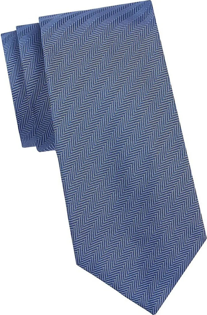 Chevron-Print Silk Tie