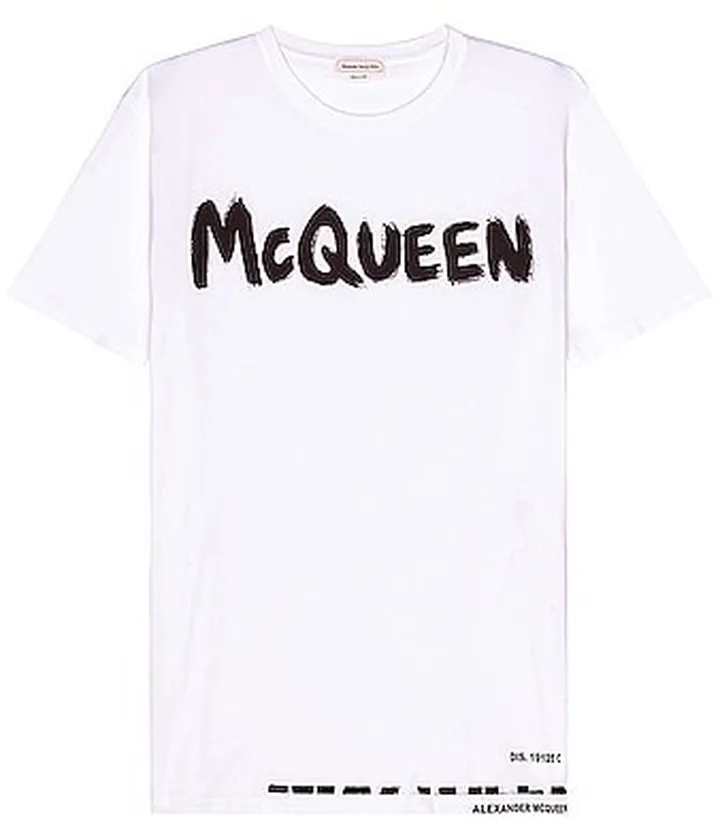 Alexander McQueen Graffiti Print T-Shirt in White