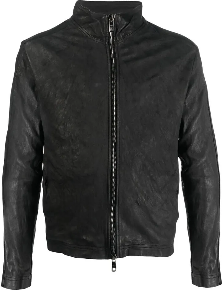 Brush calf leather jacket