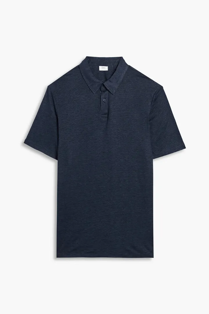 Slub linen jersey polo shirt