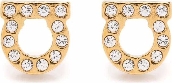 FERRAGAMO- Gancini Crystal Earrings